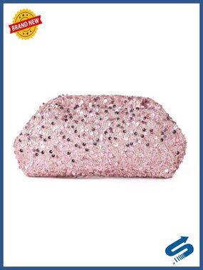 Sequin Evening Clutch Sparkly Handbag Metal Frame Glitter Purse